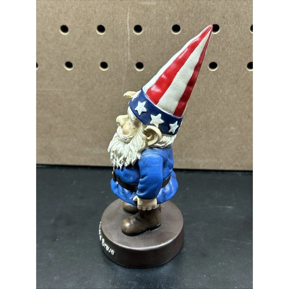 Patriotic Gnome 5 inch Gnome Saluting Figurine July 4 Collectible Statue